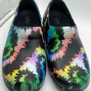Crocs Neria Pro II Clog Shoes Womens Sz 9 Medical Nursing Tie Dye Slip Resistant